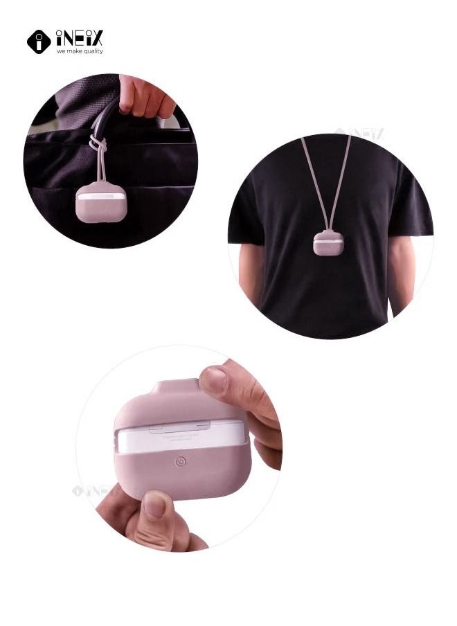INEIX - 3-Piece Soft Silicone Case Cover For Apple AirPods Pro Pink Sand - Image 1