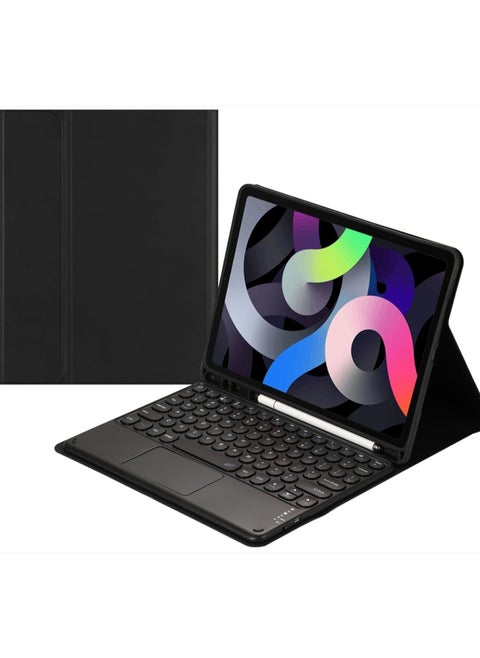 Arabic and English Keyboard Case Compatible with Samsung Galaxy Tab S10 Plus/Tab S10+ 12.4 inch (2024) -Touchpad Detachable Keyboard -Slim Leather Folio Smart Cover