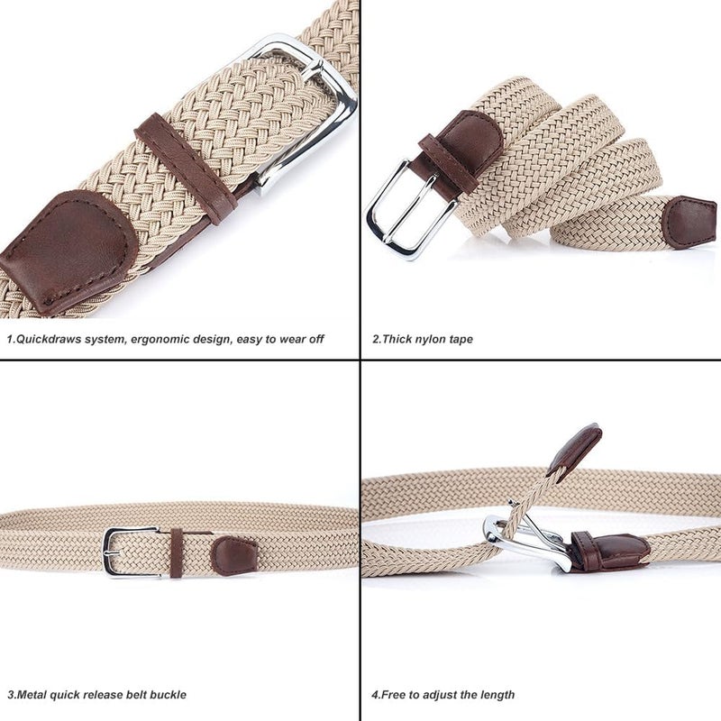 Casual Belt: 125CM Black Elastic Silk Material - Effortless Adjustable Pin Buckle Flexible Design for Casual Wear - Image 3
