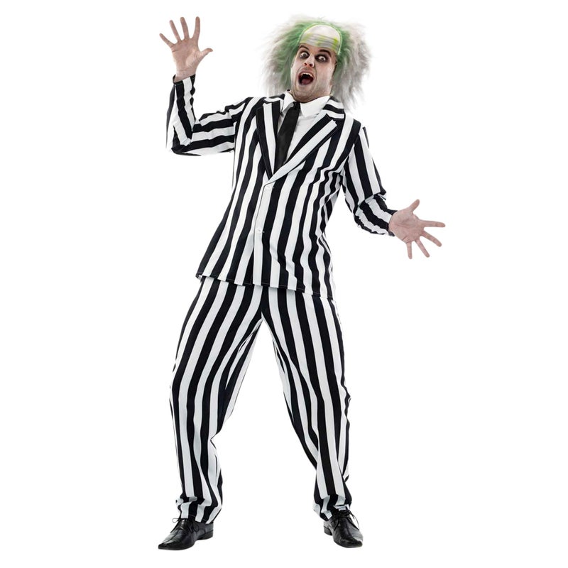 fun shack Black and White Striped Suit Mens Costume, Halloween Costumes for Adults, Halloween Costumes for men, L - Image 5