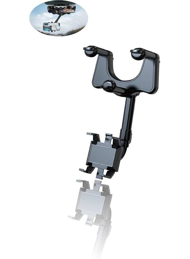 S-TOP 360° Rotatable Retractable Rearview Mirror Phone Holder, Universal Fit for All Mobile Phones, Adjustable Car Mount Enhances Driving Safety and Convenience - Image 1
