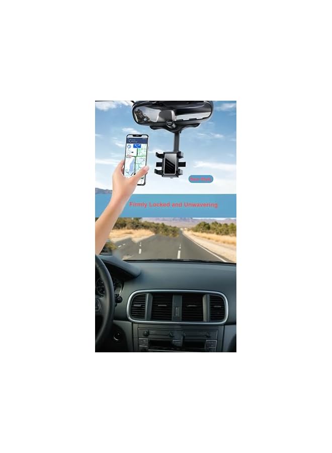 S-TOP 360° Rotatable Retractable Rearview Mirror Phone Holder, Universal Fit for All Mobile Phones, Adjustable Car Mount Enhances Driving Safety and Convenience - Image 2
