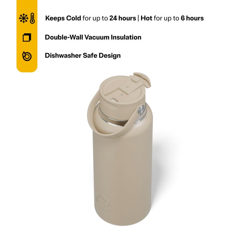 RTIC 32oz Outback Water Bottle, Ceramic Lined, Insulated, Stainless Steel, Double Wall Vacuum-Insulation, Leak-Proof Lid, BPA-Free Water Flask Hiking, Running, Sports, Outdoor, Beach - Image 2