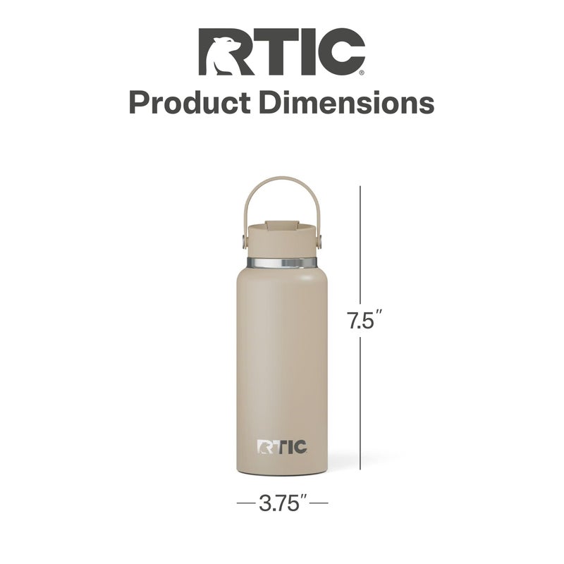 RTIC 32oz Outback Water Bottle, Ceramic Lined, Insulated, Stainless Steel, Double Wall Vacuum-Insulation, Leak-Proof Lid, BPA-Free Water Flask Hiking, Running, Sports, Outdoor, Beach - Image 4