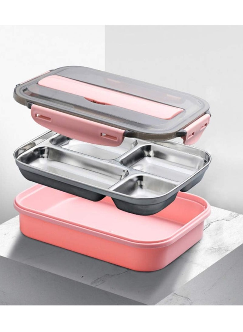 DubaiGallery Stainless Steel Bento Box Leakproof Stackable Large Capacity Safe Lunch Container - Pink - Image 2
