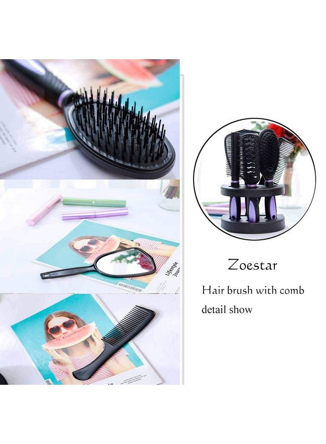 Zoestar 5Pcs Hair Brush And Comb Set For Women And Men (Apurple) - Image 5