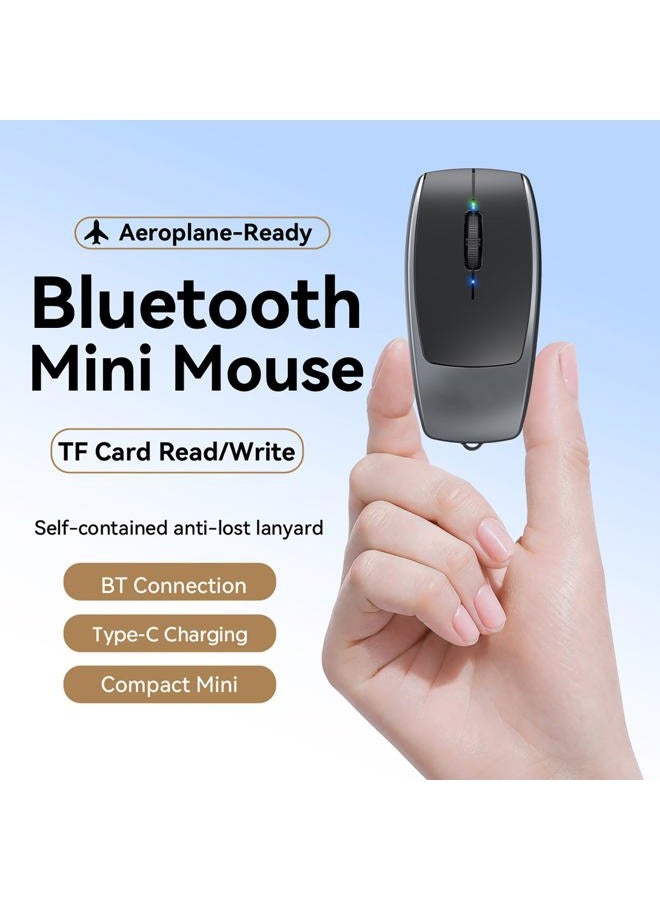 Mini Bluetooth Mouse Rechargeable with TF Card Reader (Max 2TB),Great idea for Kids,Travel and Gift-Gray - Image 2