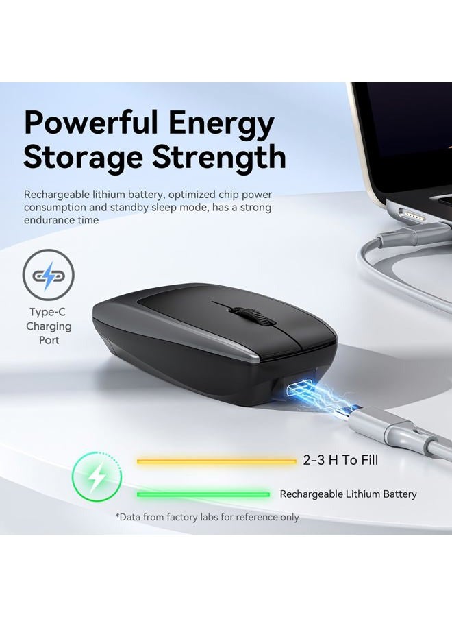 Mini Bluetooth Mouse Rechargeable with TF Card Reader (Max 2TB),Great idea for Kids,Travel and Gift-Gray - Image 4