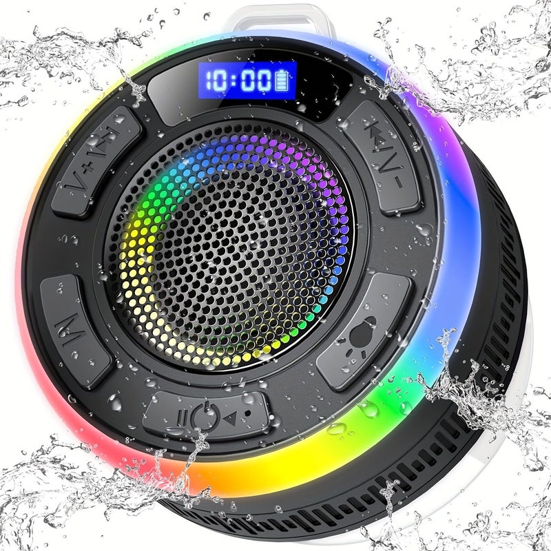 Portable Wireless Speaker S3 Blue IPX7 Waterproof USB Rechargeable 10 Hour Playtime HD Sound Quality RGB Lighting Bathroom Suction Cup For Parties Travel Outdoor - Image 1