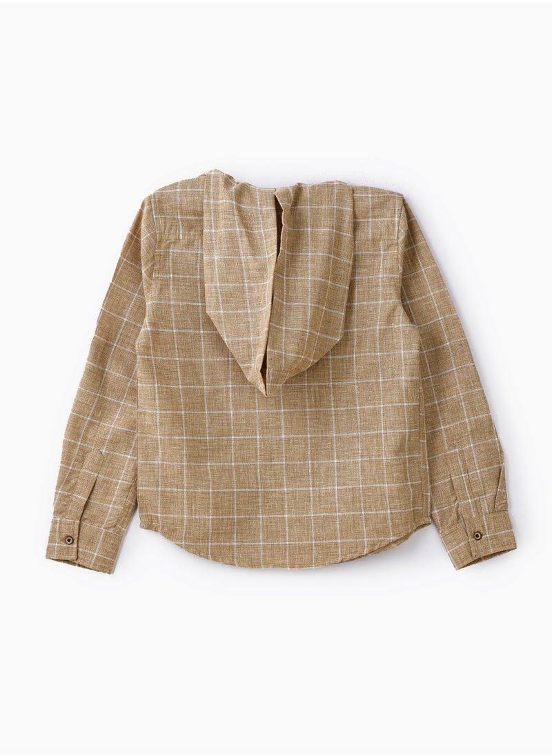 JAM Boys Woven Cotton Hooded Checkered Shirt  - Image 2