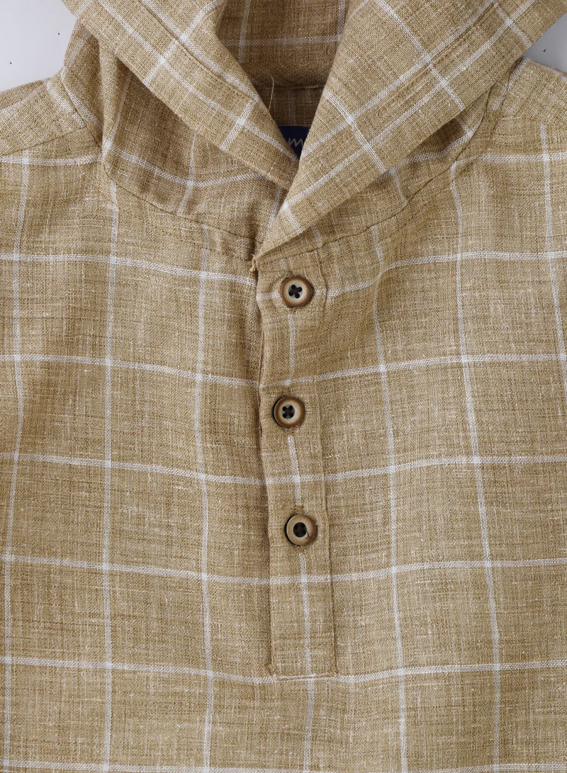 JAM Boys Woven Cotton Hooded Checkered Shirt