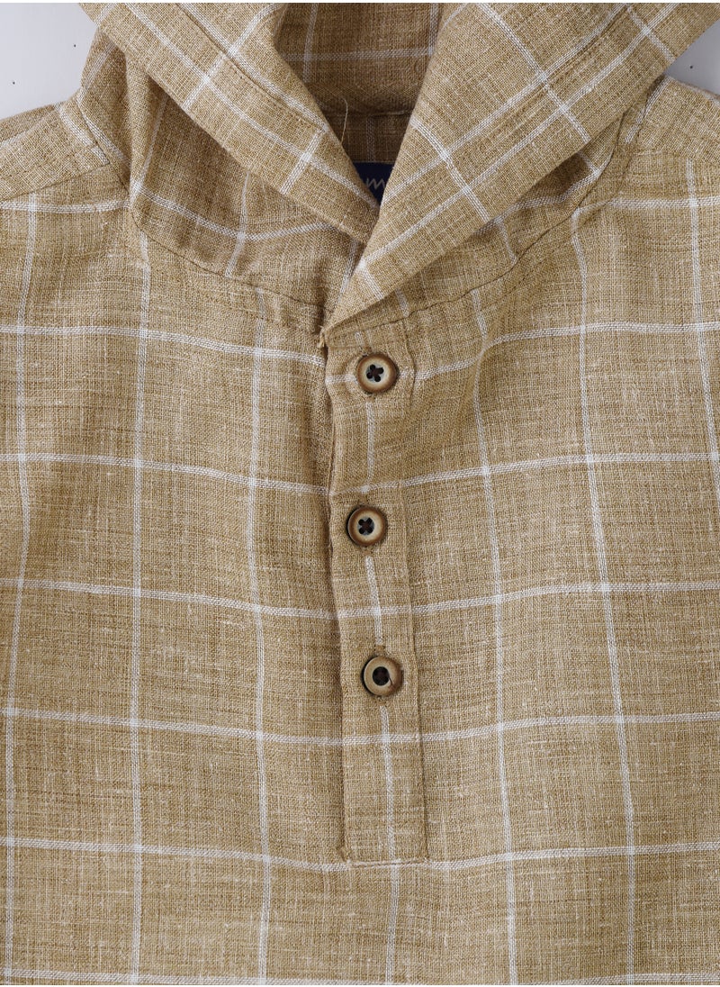 JAM Boys Woven Cotton Hooded Checkered Shirt  - Image 3