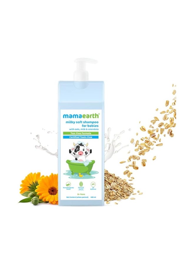 ماما إيرث شامبو ماماريث ميلكي سوفت بالشوفان والحليب والآذريون للأطفال (400 مل) - Image 2