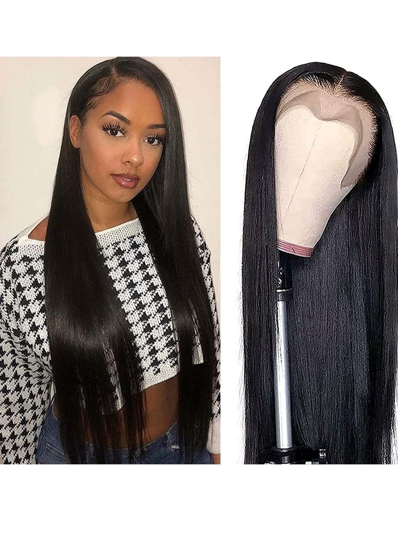 Estelle Human Hair Straight Wigs with 13x4 Lace Front Lace Nature Black Straight  - Image 1