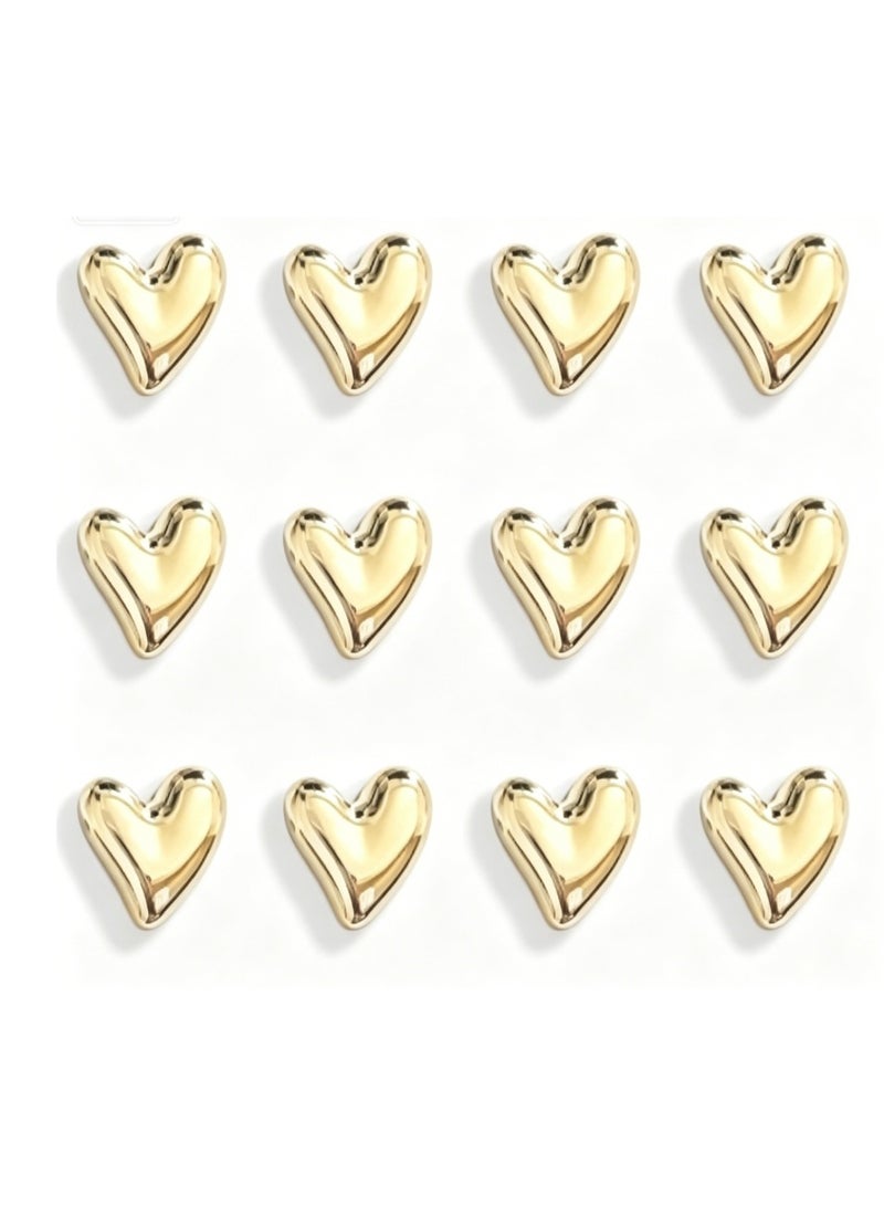 Cross-Border Creative Electroplated Love Heart Fridge Magnets Cute Peach Heart DIY Magnetic Stickers Home Decoration Magnets Wholesale