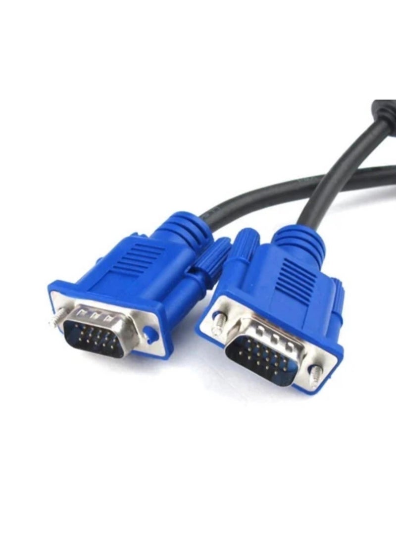 VGA Cable- 1.5m Male to Male Video Extension Cable VGA Adapter for Computer PC to Monitor Screen Projector with