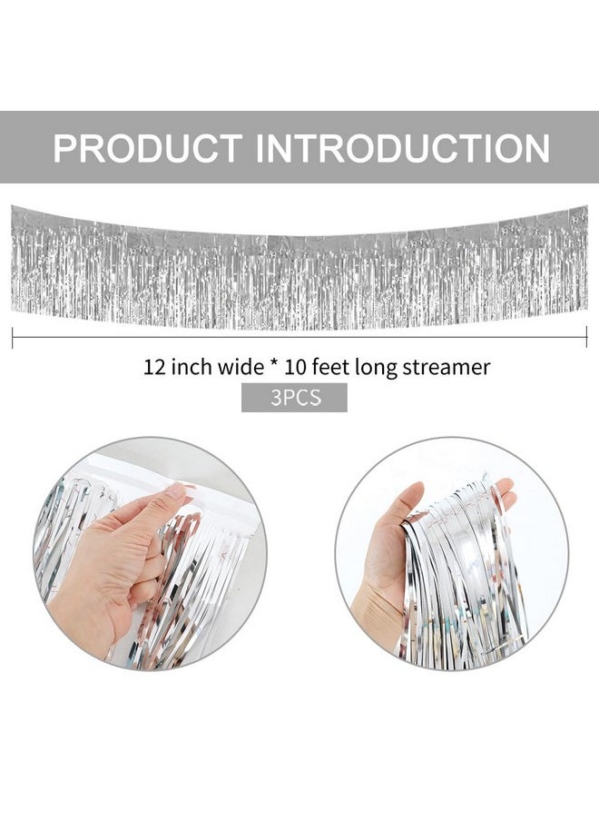 BEISHIDA 3 Packs 30 Feet Metallic Foil Fringe Garland Tinsel Streamers，Shiny Silver Wall Hanging Tinsel Fringe Banners for Wedding Birthday Party Decoration Halloween Christmas New Year - pzsku/Z08DE7F11769B02AB9B74Z/45/_/1741329970/8b8d4045-0222-49b9-957d-67c7e020e89f