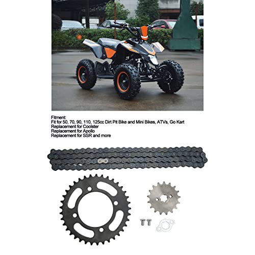 Keenso Front Rear Sprocket, 420 Chain 155mm 37T Front 420 17T Rear Sprocket Universal for 50cc to 125cc Dirt Mini Bikes ATV Go Kart - Image 2