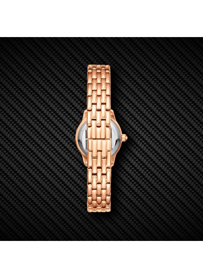 كينيث سكوت Women's Analog Display Watch With Rose gold Stainless Steel Strap - K25511-RBKW