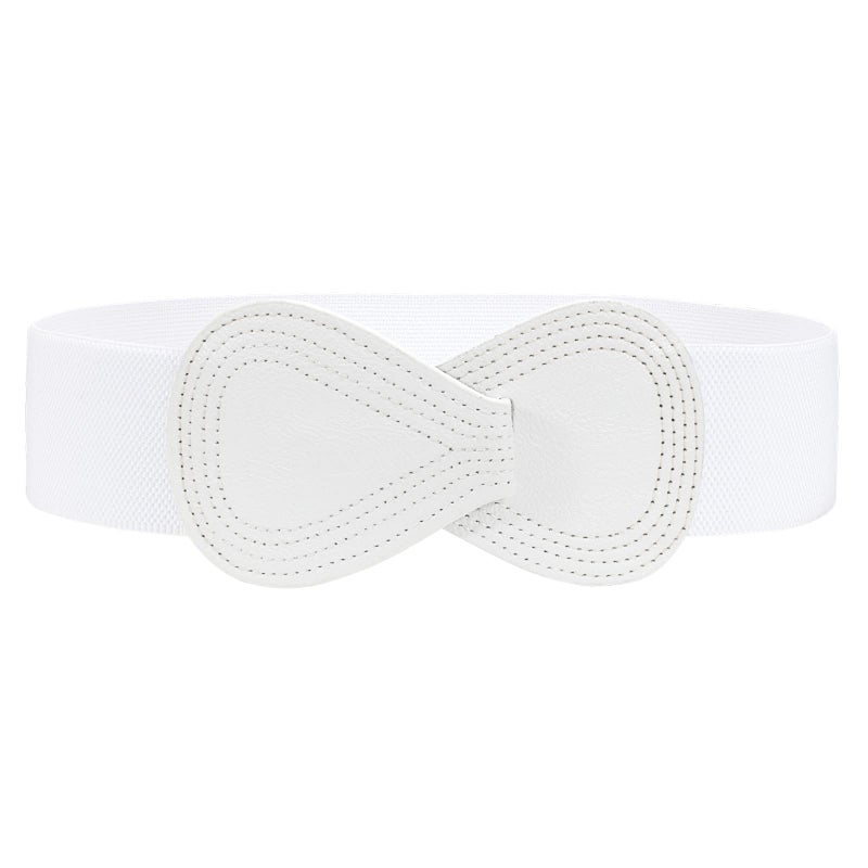 JASGOOD Women Stretchy Belt for Dresses Vintage Elastic Wide Waist Belt - Image 1