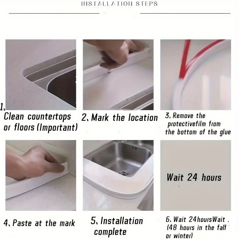 Foldable Silicone Bathroom Threshold Water Guard Door Wind Stopper Seal Strip Baffle Bendable Water Barrier Black 39.37 inch - Image 5