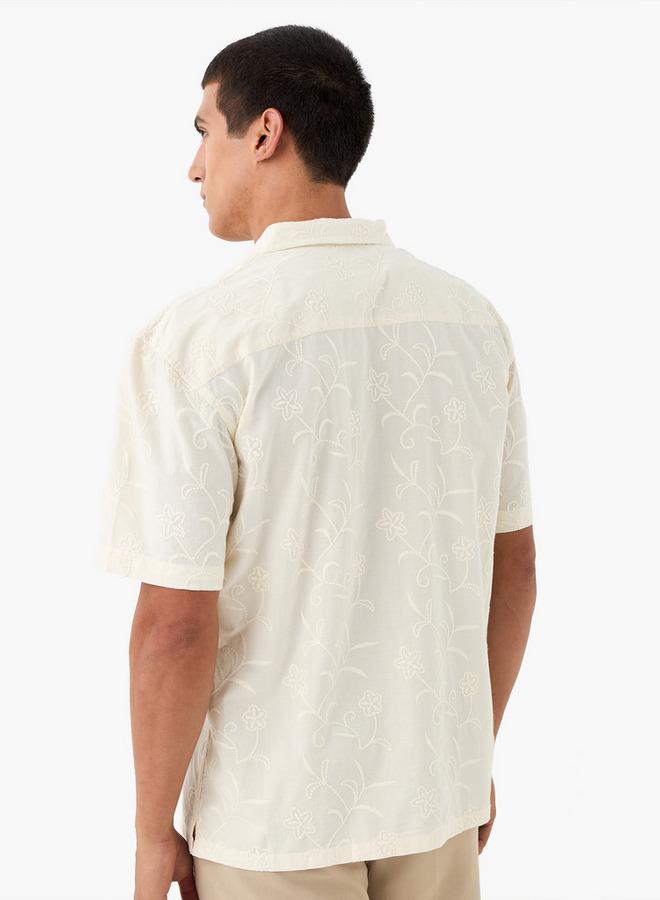 ايكونيك قميص كامب كولار مطرز بالكامل - Image 3