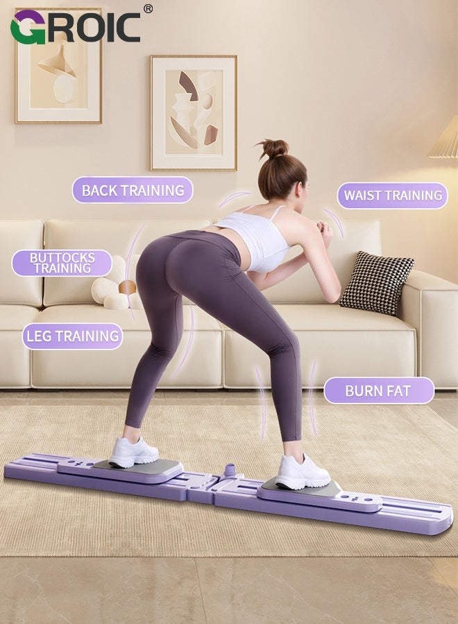 GROIC لوح بيلاتس 6 في 1، لوح تمرين متعدد الوظائف، مجموعة بيلاتس للضغط، آلة تمرين التزلج، آلة البطن، لوح اللياقة البدنية، معدات تمرين البطن للمنزل لكامل الجسم - Image 3
