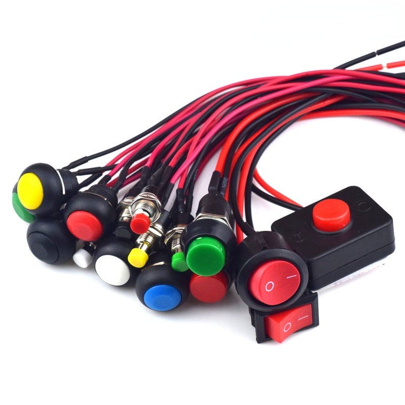 Switch Button Small Switch Small Car Circuit Day Running Light Horn Electric Appliance Mini Boat Shape Boat Shape Round Belt Line - Image 4