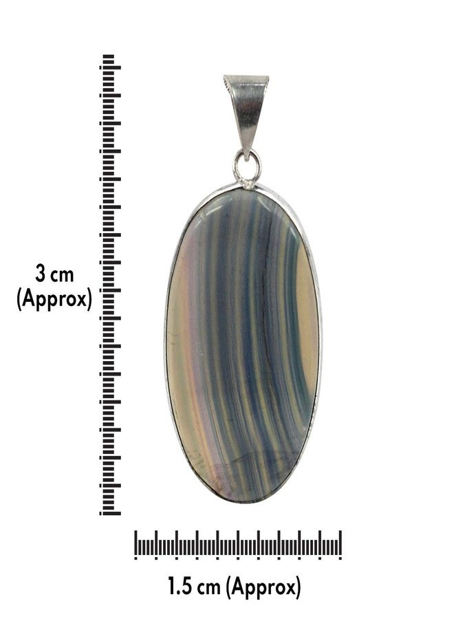 Crystu AAA Mulit Fluorite Pendant Natural Crystal Stone Pendant/Locket with Metal Chain for Reiki Healing and Crystal Healing Gemstone for Unisex (Color : Multi) - Image 4