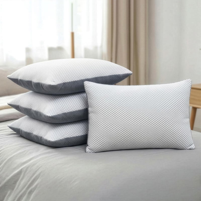 MY ARMOR Height Adjustable Sleeping Pillow Set of 4 | Soft & Fluffy Pillows for Sleeping | 16"x24" with Extra Fiber (400g) | Neck Pillow for Side, Back & Stomach Sleepers | 6 Months Warranty - Image 5