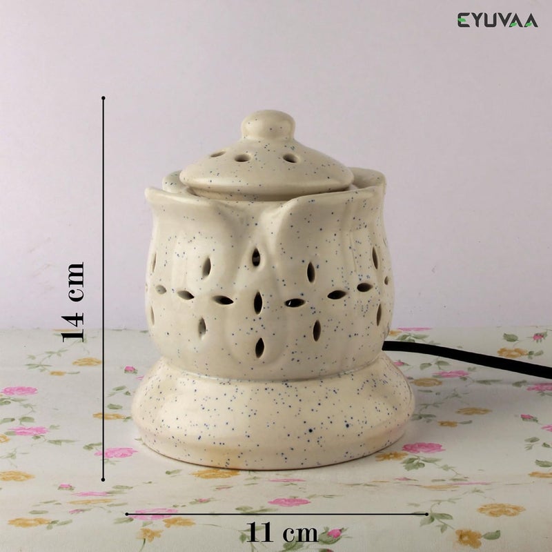 DECOVAA DECOVAA Aroma Electric Diffuser for Home Fragrance Aromatherapy Ceramic Diffuser Set Aroma Oil Diffuser Wax Burner Wax Warmer for Home Fragrance with 10 ml Aroma Oil Sandal Fragrance  - Image 4