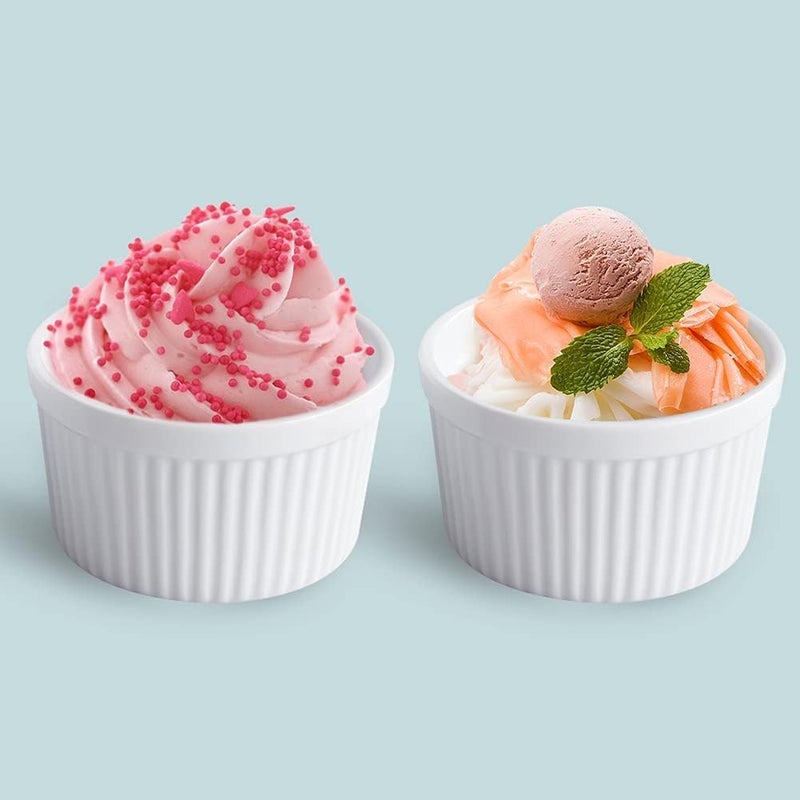 RAHAS Ceramic Ice Cream Bowl Set of 6 Dessert Bowl 100 ml White - Image 5
