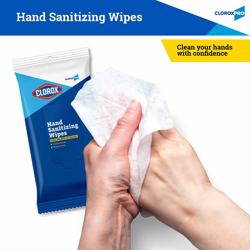 Clorox Pro Hand Wipes in Resealable Pouch - Alcohol Free Wipes for Hands with BZK for Travel Hand Wipe, 20 Count - Image 3