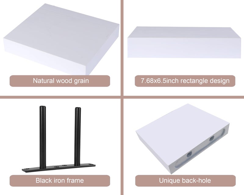 Qsqueen Floating Shelves Floating Shelves For Wall Wall Shelves With Invisible Bracket Bathroom Shelves Bedroom Decor Floating Shelf Shelves For Wall Storage Display Shelf Set Of 2 - Image 4