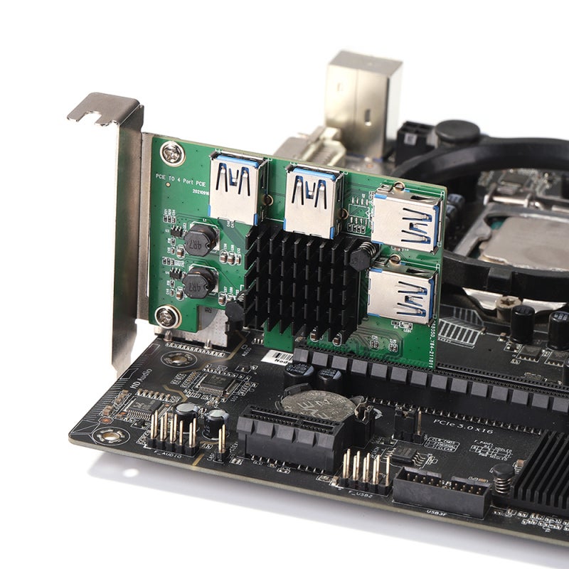 PCI-E X4 Adapter Card: Green Built-in High-Performance Control Chip - Thickened Gold Finger Design Expansion Card for PCI-E X4/X8/X16 Slot Graphics Card Extension - Image 5