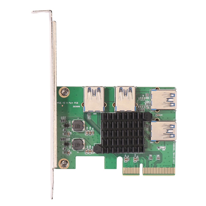 PCI-E X4 Adapter Card: Green Built-in High-Performance Control Chip - Thickened Gold Finger Design Expansion Card for PCI-E X4/X8/X16 Slot Graphics Card Extension - Image 1