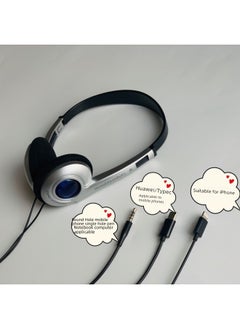 Generic Vintage Wired Headset Upgraded Version Ultra Light School Use Suitable For Tablet Huawei Other Devices-Color:Upgraded Campus Sapphire Blue Wired Headset (for Apple)  - Image 3