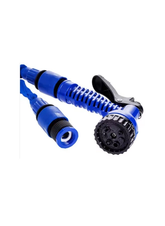（Blue  100FT）7 - in - 1 Expandable Garden Hose (with American Adapter) - Car Washing and Gardening Watering Essential