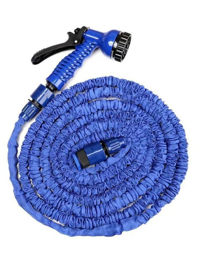 （Blue  100FT）7 - in - 1 Expandable Garden Hose (with American Adapter) - Car Washing and Gardening Watering Essential