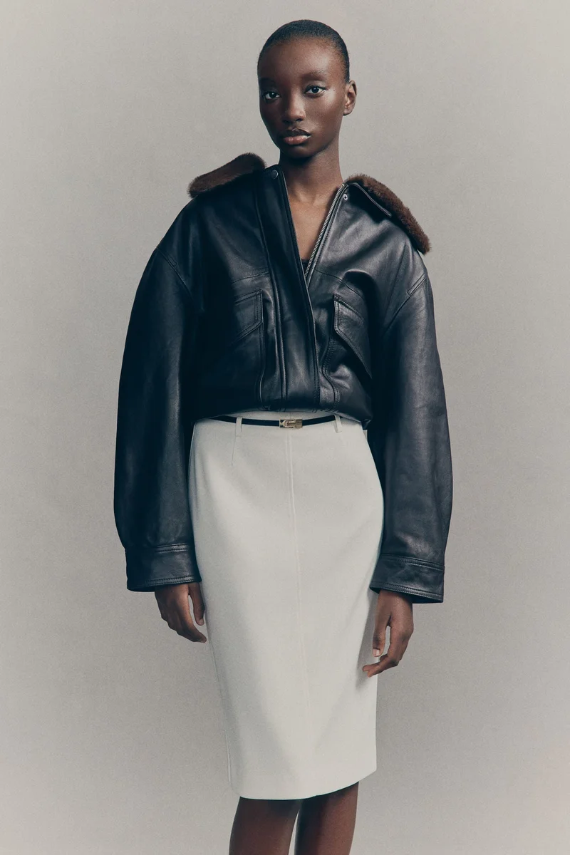 اتش اند ام تنورة بنسيل بحزام خصر