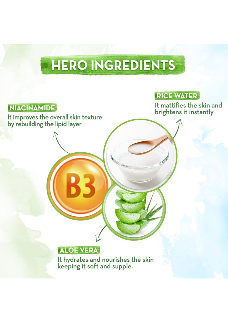 Mamaearth Rice Oil Free Face Moisturizer for Oily Skin With Rice Water and Niacinamide for Glass Skin  80 g
