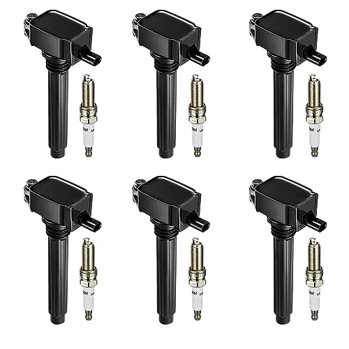 BDFHYK Ignition Coil Pack UF648 and Iridium Spark Plug 97390 Compatible with Jeep Grand Cherokee 2011-2015 Jeep Wrangler Dodge Charger Grand Caravan 2016 Chrysler 200 300 Jeep Coil Pack 3.6L Set of 6 - Image 1