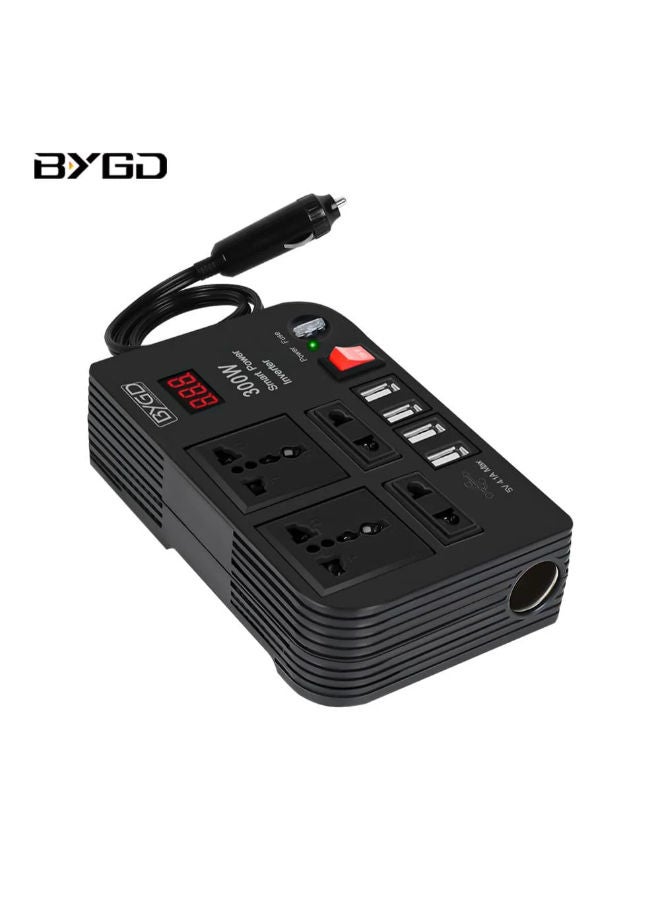 BYGD 300W Power Inverter 4 USB Fast Charging Converter Universal Socket DC 12V to AC 220V Power Adapter Inverter Vehicle Supplies - Image 1