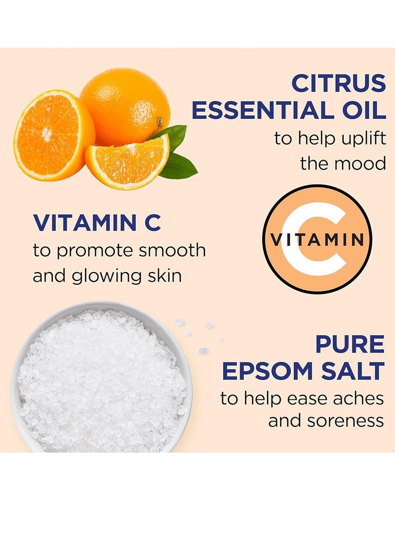 Dr Teal's Pure Epsom Magnesium Salt Soak, Glow & Radiance with Vitamin C & Citrus Essential Oils, 3 lbs (Pack of 4)