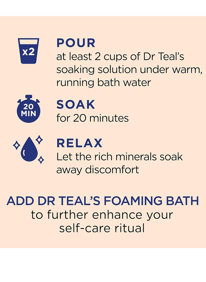 Dr Teal's Pure Epsom Magnesium Salt Soak, Glow & Radiance with Vitamin C & Citrus Essential Oils, 3 lbs (Pack of 4)