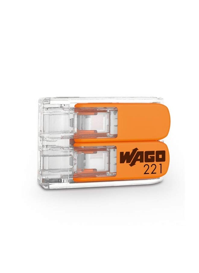 واجو - موصلات الربط المدمجة ذات موصلين من Wago 221-412 (عبوة من 100) - Image 1