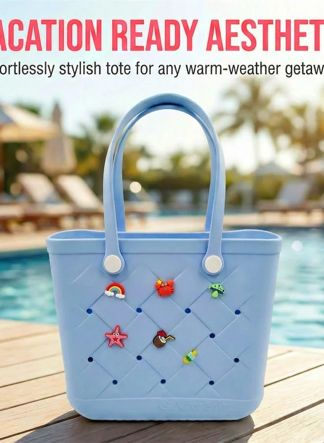 Take Two Blue Textured Tote Bag