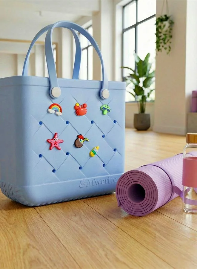 Take Two Blue Textured Tote Bag