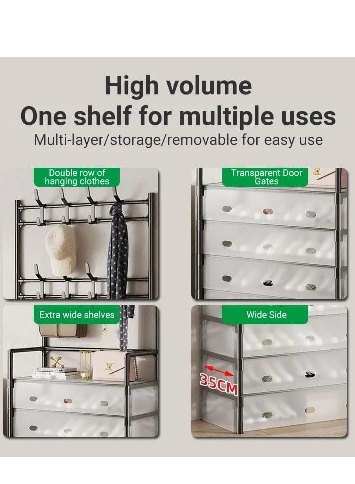 Generic Coat Rack, Shoe Rack, Storage Shelf with 5-Tier Shoe Organizer, Clothes Rack - Image 3