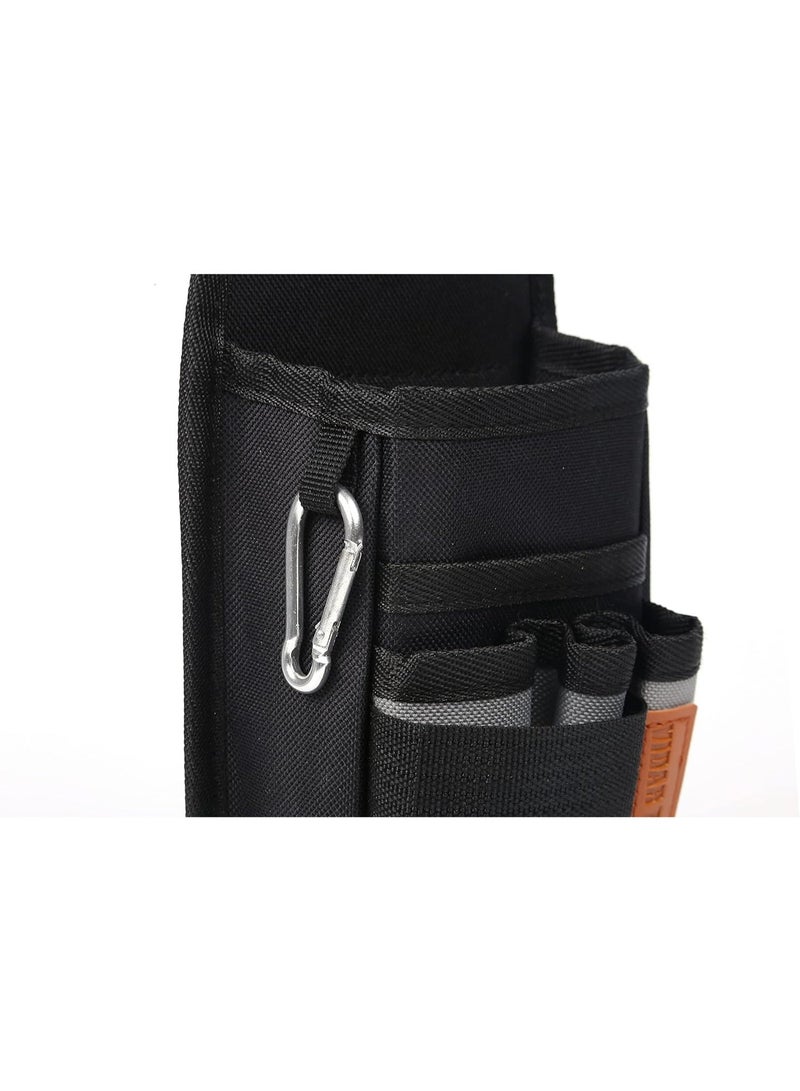 كونشاو حقيبة أدوات صغيرة مع مشبك حزام، حقائب حزام الأدوات، حقيبة أدوات الكهربائي. ملحق جيب تنظيم صغير لحزام الأدوات، 5 جيوب ومشبك حزام معدني متين. - Image 2